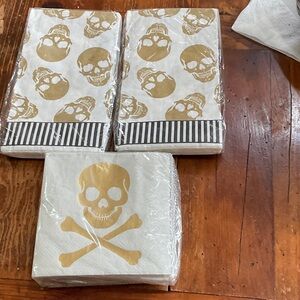 Gold Skull and Crossbones Napkins
